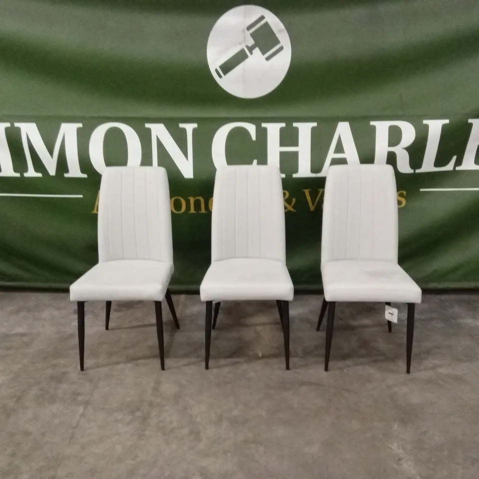 SET OF 3 DESIGNER FAUX LEATHER DINING CHAIRS