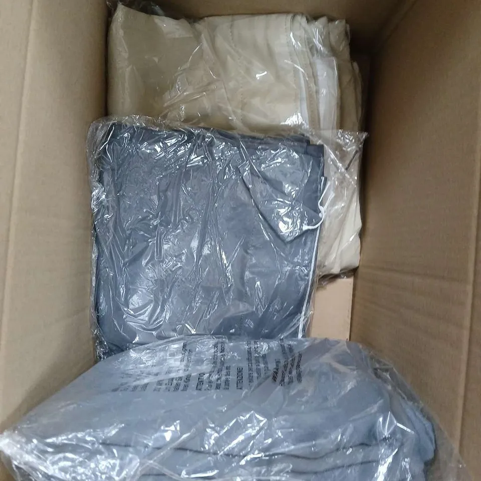 BOX OF APPROXIMATELY 5 ASSORTED CURTAINS IN VARIOUS COLOURS, STYLES AND SIZES