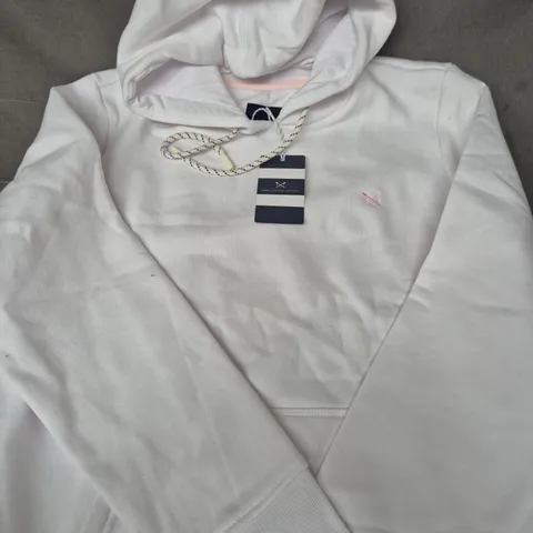 CREW CLOTHING COMPANY SUPERSOFT CLASSIC HOODIE IN WHITE SIZE 14