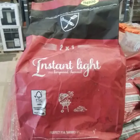 PALLET CONTAINING APPROXIMATELY 100 BRAND NEW 2 PACK INSTANT LIGHT CHARCOAL BAGS
