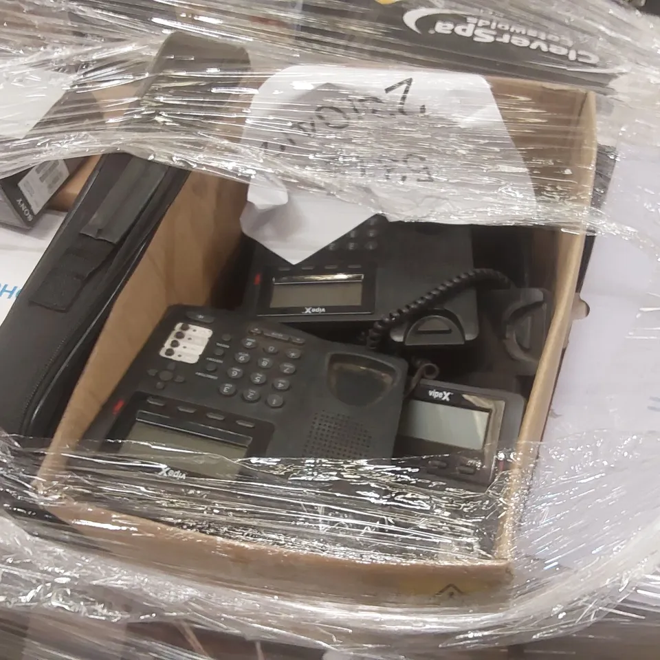 PALLET CONTAINING A VERY LARGE QUANTITY OF ASSORTED ITEMS INCLUDING: TOASTERS, HP OFFICEJET PRO PRINTER, CLEVERSPA HOT TUB, SONY CYBERSHOT CAMERA, OFFICE TELEPHONES ECT