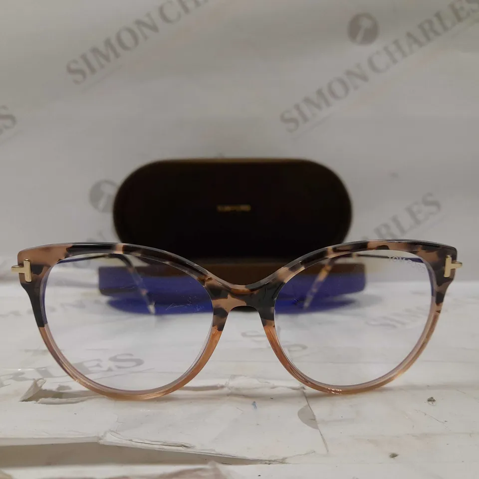 TOM FORD BROWN AND GOLD GLASSES WITH BLUE LIGHT LENS