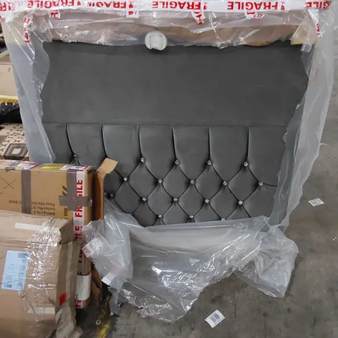 CHESSER UPHOLSTERED SMALL DOUBLE 4FT HEADBOARD - GREY