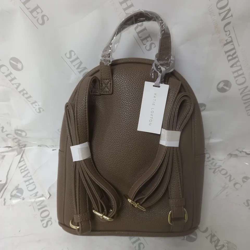 KATIE LOXTON FAUX LEATHER LIGHT BROWN MINATURE RUCK SACK 