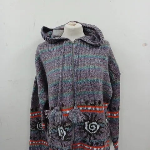 URBAN OUTFITTERS SPACEDYE SWIRL KNITTED JACKET SIZE MEDIUM