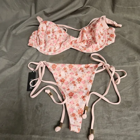 LOUNGE REVERSIBLE UNDERWIRE BIKINI IN PINK FLORAL SIZE XL/L