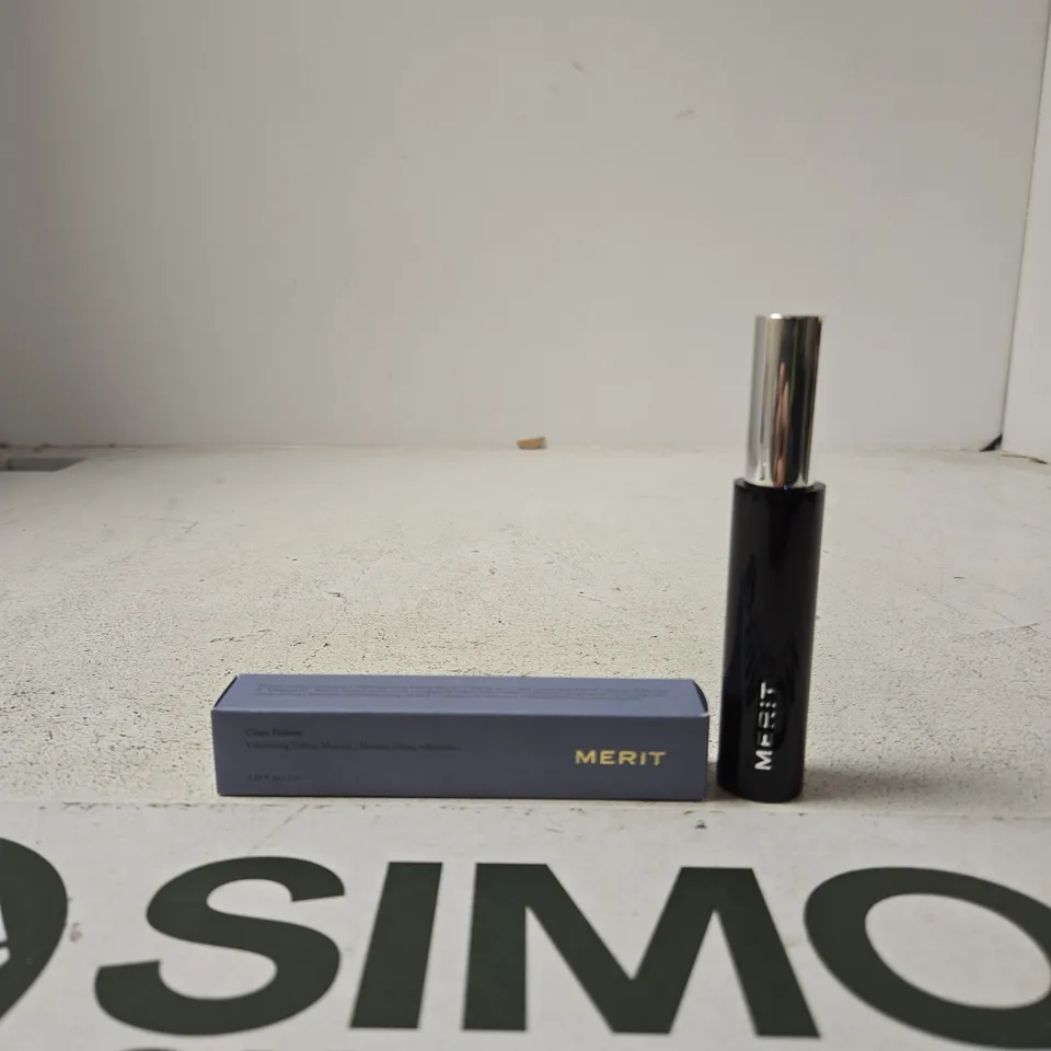 MERIT MASCARA – MERIT BEAUTY, BLACK TUBE WITH SILVER CAP, PURPLE OUTER BOX