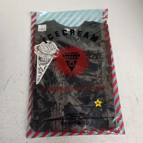 BAGGED BILLIONAIRE BOYS CLUB ICE CREAM TREE CAMO LS T-SHIRT IN BLACK - XL
