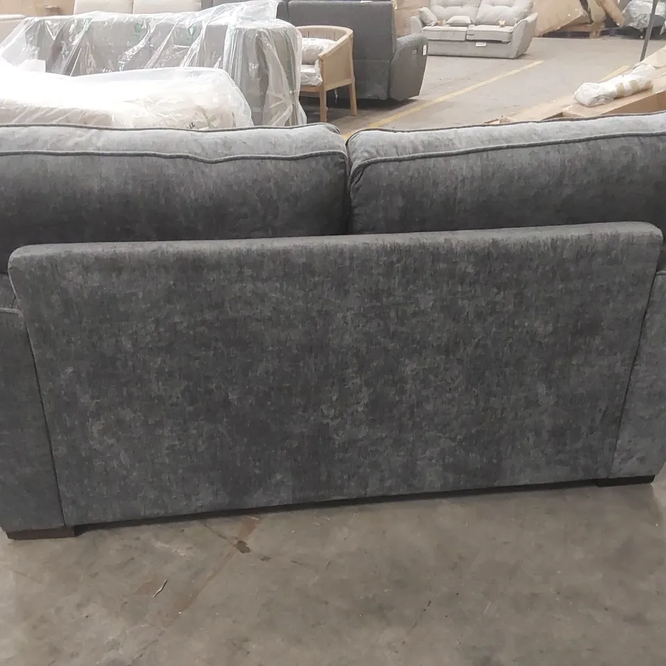 QUALITY DESIGNER MANHATTEN 3 SEATER FABRIC UPHOLSTERED SOFA - CHARCOAL