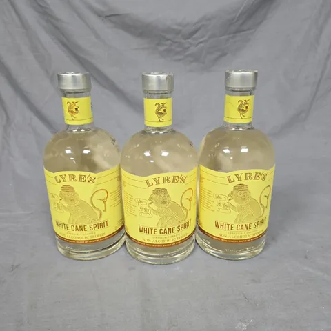 LOT OF 3 LYRES 70CL WHITE CANE NON-ALCHOLIC SPIRITS 