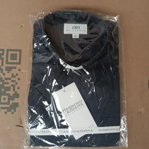 BAGGED HAMMOND & HARPER SHORT SLEEVE SHIRT IN NAVY SIZE 16"