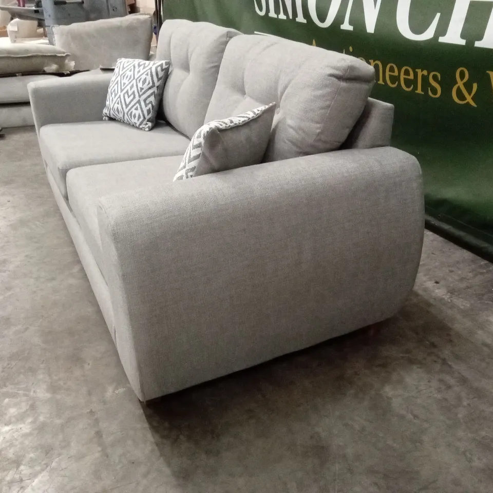 PRENT FABRIC 3 SEATER SOFA - SILVER RRP £799