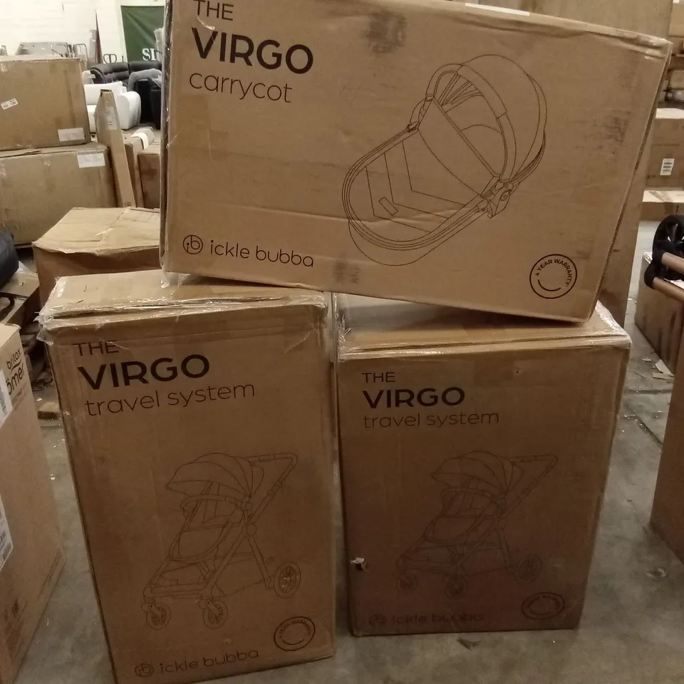 BOXED ICKLE BUBBA THE VIRGO STROLLER AND CARRYCOT (3 BOXES)