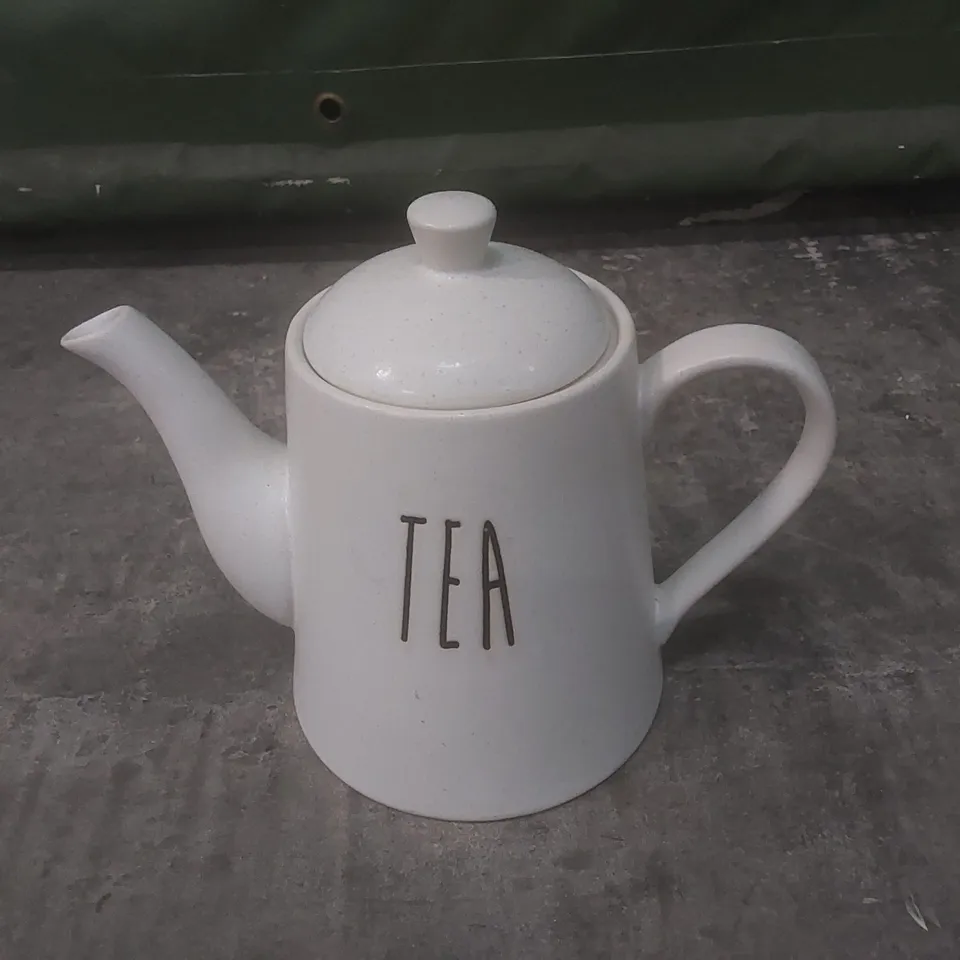 THE OLD POTTERY COMPANY TANGENT SPLATTER WHITE TEAPOT