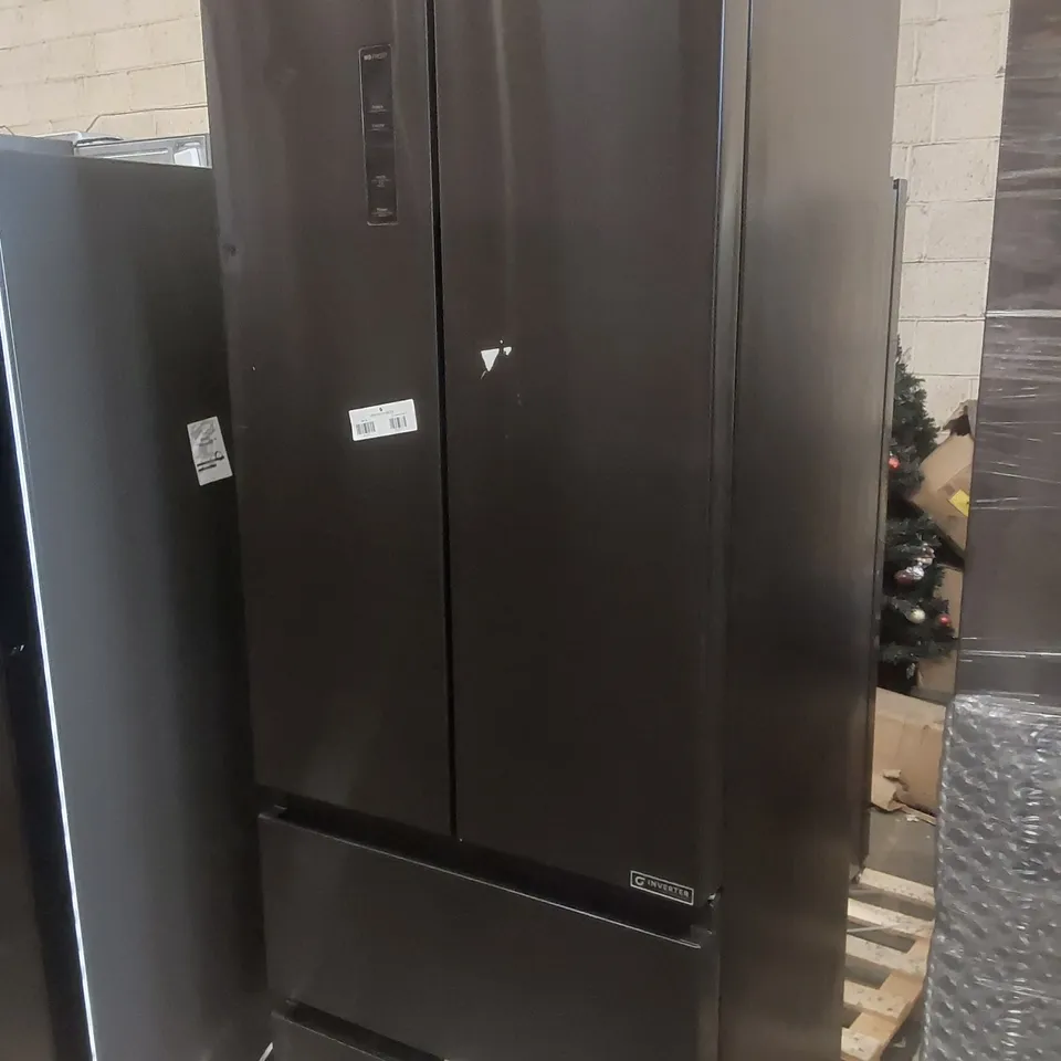 HISENSE PUREFLAT SLIM RF632N4AFC1 TOTAL NO FROST AMERICAN FRIDGE FREEZER - BLACK / STAINLESS STEEL - C RATED