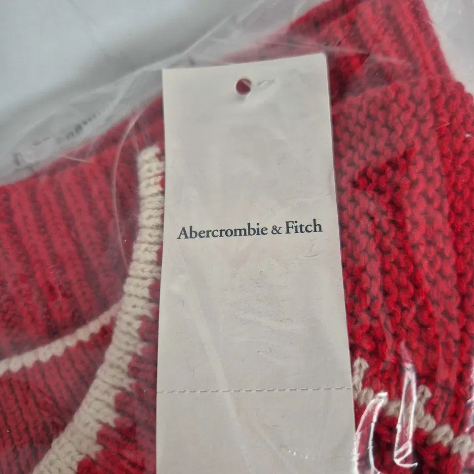 ABERCROMBIE & FITCH RED KNIT SWEATER – UK MEDIUM (US MEDIUM) 