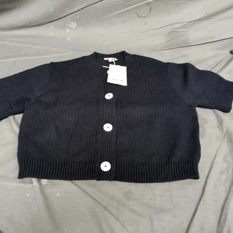 Jigsaw Navy Short Sleeve Knit Cardigan Top – Large (Womens)