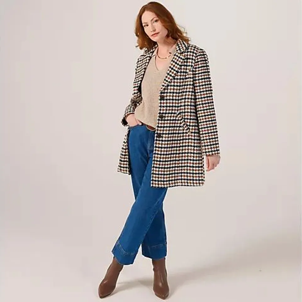 RUTH LANGSFORD HERITAGE CHECK COAT SIZE 16