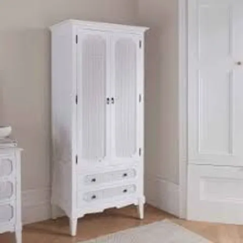 BRAND NEW BELLE WHITE ANTIQUE FRENCH STYLE SMALL WARDROBE (5 BOXES)