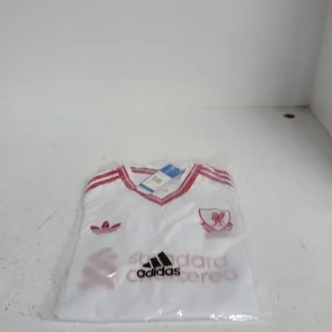 LIVERPOOL FC ADIDAS JERSEY – WHITE WITH RED TRIM (UK M)