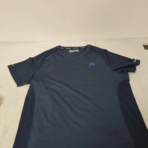 REPRIMO CURVE T-SHIRT NAVY / NEON BLUE, SIZE 2XL