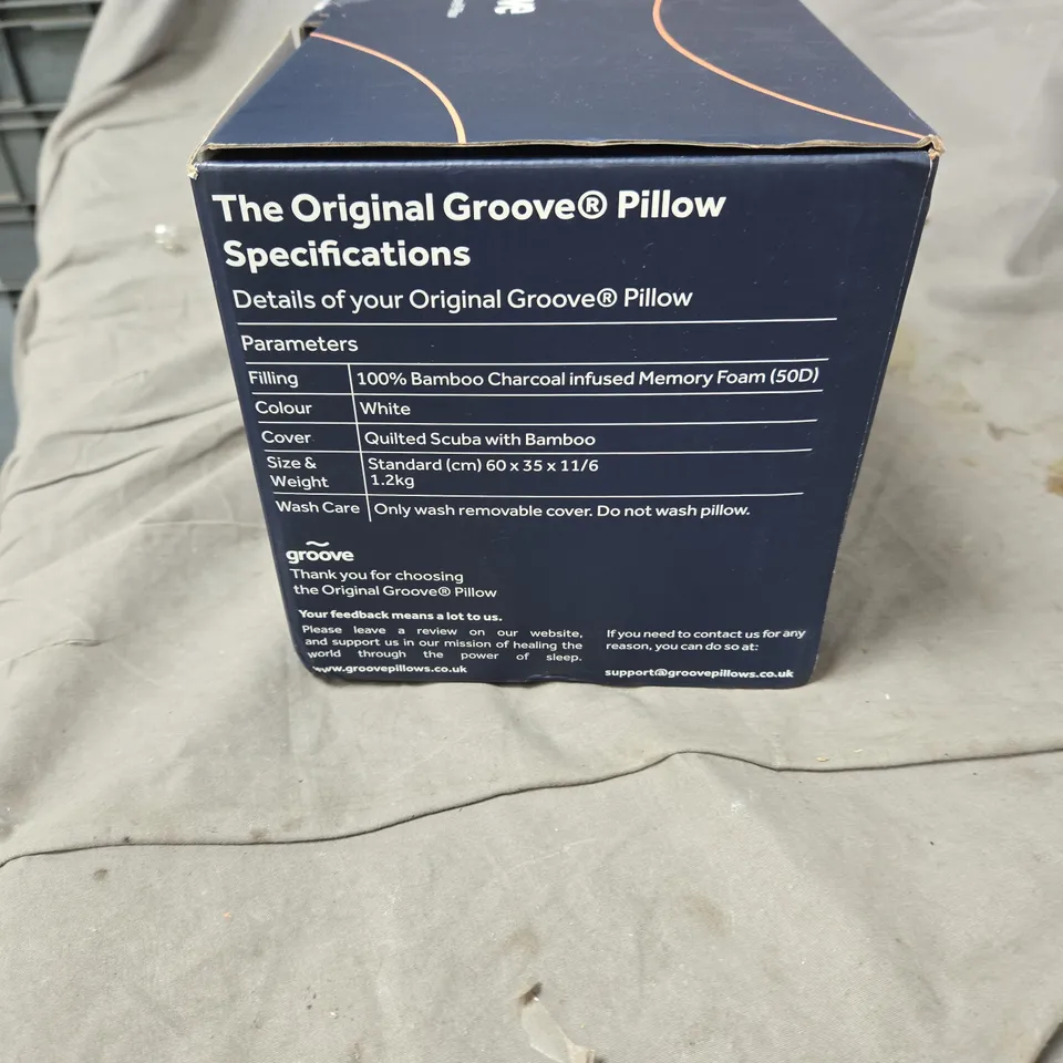 GROOVE PILLOW MEMORY FOAM BAMBOO BOXED