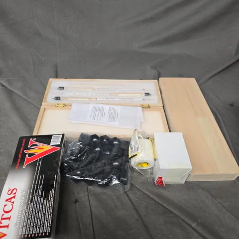 APPROXIMATELY 15 ASSORTED HOUSEHOLD ITEMS TO INCLUDE - PORTTAPE , STOVE ROPE , ETC