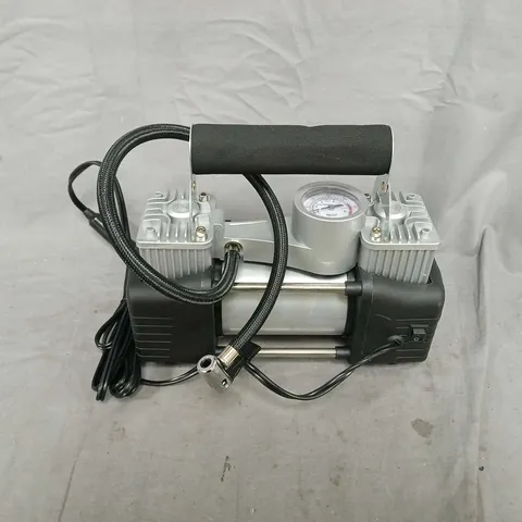 2-CYLINDER AIR COMPRESSOR WITH GAUGE, 12V – PORTABLE