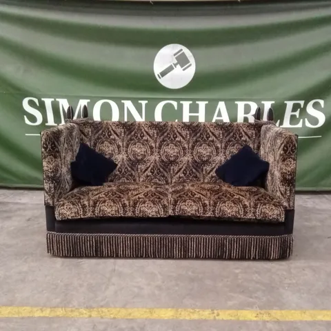 QUALITY HIGH-END DESIGNER JACOBEAN STYLE SPRUNG EDGE PLATFORM 3 SEATER SOFA