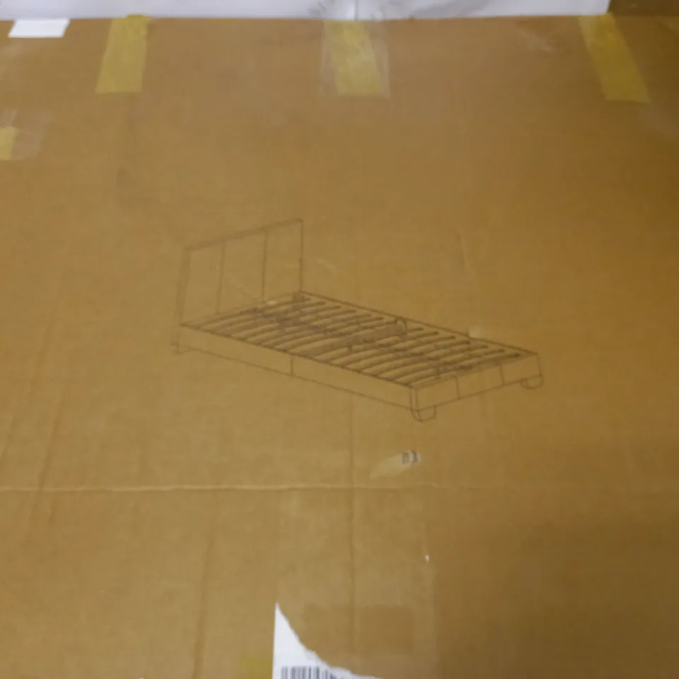 BOXED RILEY FABRIC SINGLE BED FRAME - GREY (1 BOX)