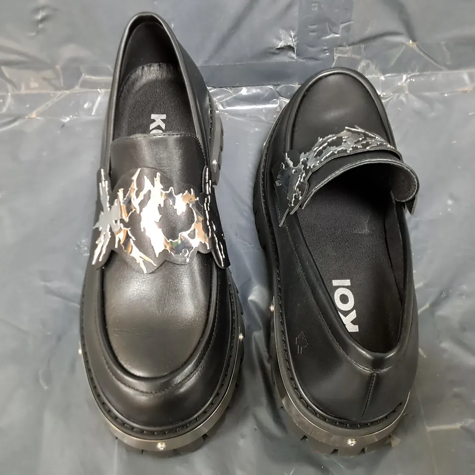 BRAND NEW KOI MY METAL MENS LOAFERS IN BLACK - UK 9