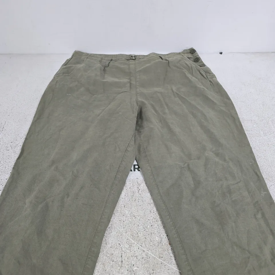 SEASALT CORNWALL - OLIVE GREEN TROUSERS, UK 18 (EU 46) WOMENSWEAR