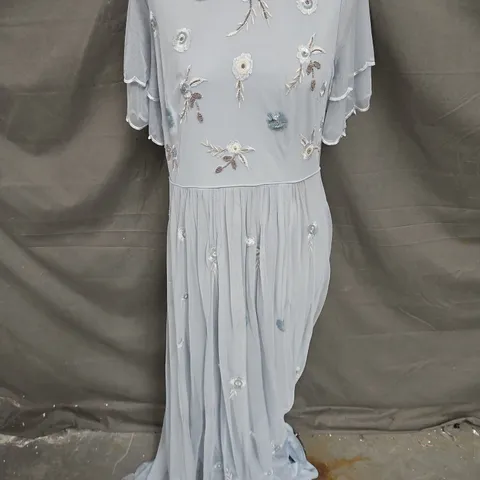 MONSOON CATHERINE DRESS IN CLOUD BLUE SIZE 16