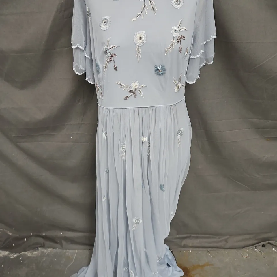 MONSOON CATHERINE DRESS IN CLOUD BLUE SIZE 16