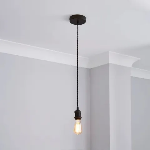 BOXED CHARLIE INDUSTRIAL ADJUSTABLE PENDANT FLEX CEILING LIGHT CABLE - BRONZE