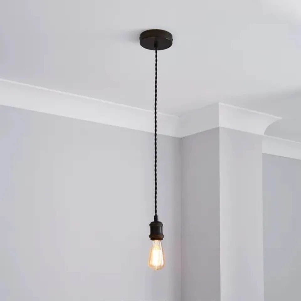 BOXED CHARLIE INDUSTRIAL ADJUSTABLE PENDANT FLEX CEILING LIGHT CABLE - BRONZE