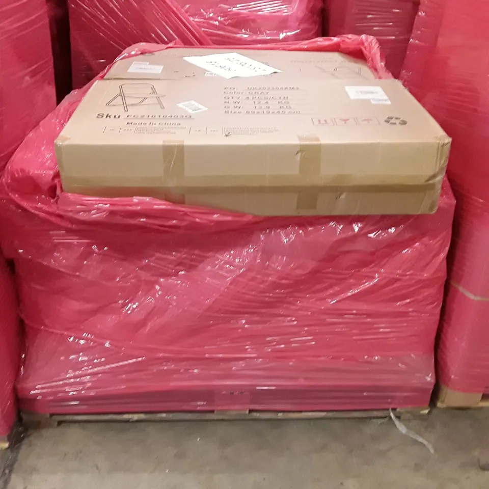 PALLET TO CONTAIN AN ASSORTMENT OF BOXES OF 4 PIECE FOLDABLE CHAIRS 