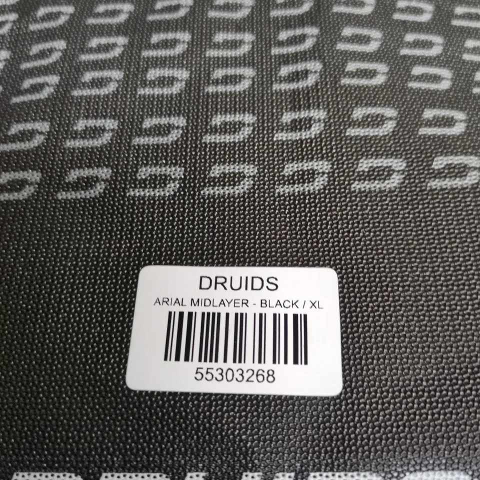 DRUIDS ARIAL MIDLAYER 1/4 ZIP UP TOP BLACK XL