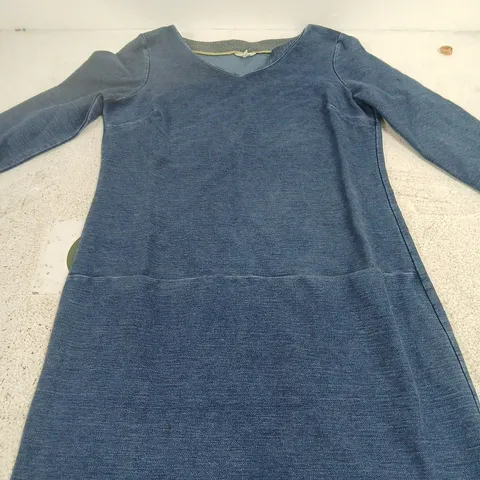 WHITE STUFF UK SIZE 10 DENIM DRESS - LONG SLEEVE