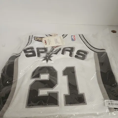 MITCHELL & NESS NOSTALGIA CO. SAN ANTONIO SPURS HOME FINALS JERSEY NO. 21 (1998-99) - S