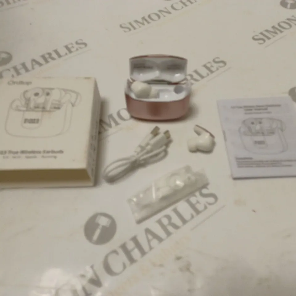 BOXED ORDTOP I13 TRUE WIRELESS EARBUDS WITH CHARGING DOCK, USB CABLE, ACCESSORIES AND USER MANUAL