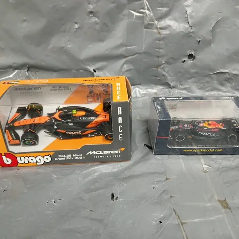 2 BOXED FORMULA 1 RACING CARS MCLAREN AND REDBULL