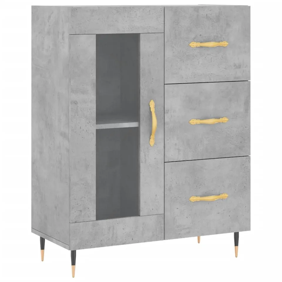 BOXED VIDAXL SIDEBOARD 69.5x34.0x90.0cm ENGINEERED WOOD - CONCRETE GREY (1 BOX)
