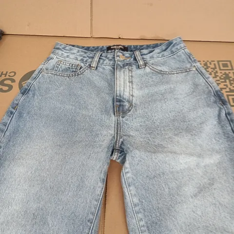 UK 8 PETITE BLUE DENIM DISTRESSED KNEE JEANS – IVELISSE (REBELLIOUS FASHION)