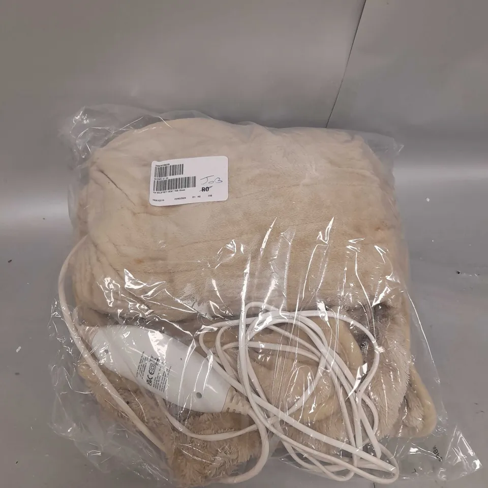 BOXED COZEE HOME VELVETSOFT HEATED THROW IN STONE