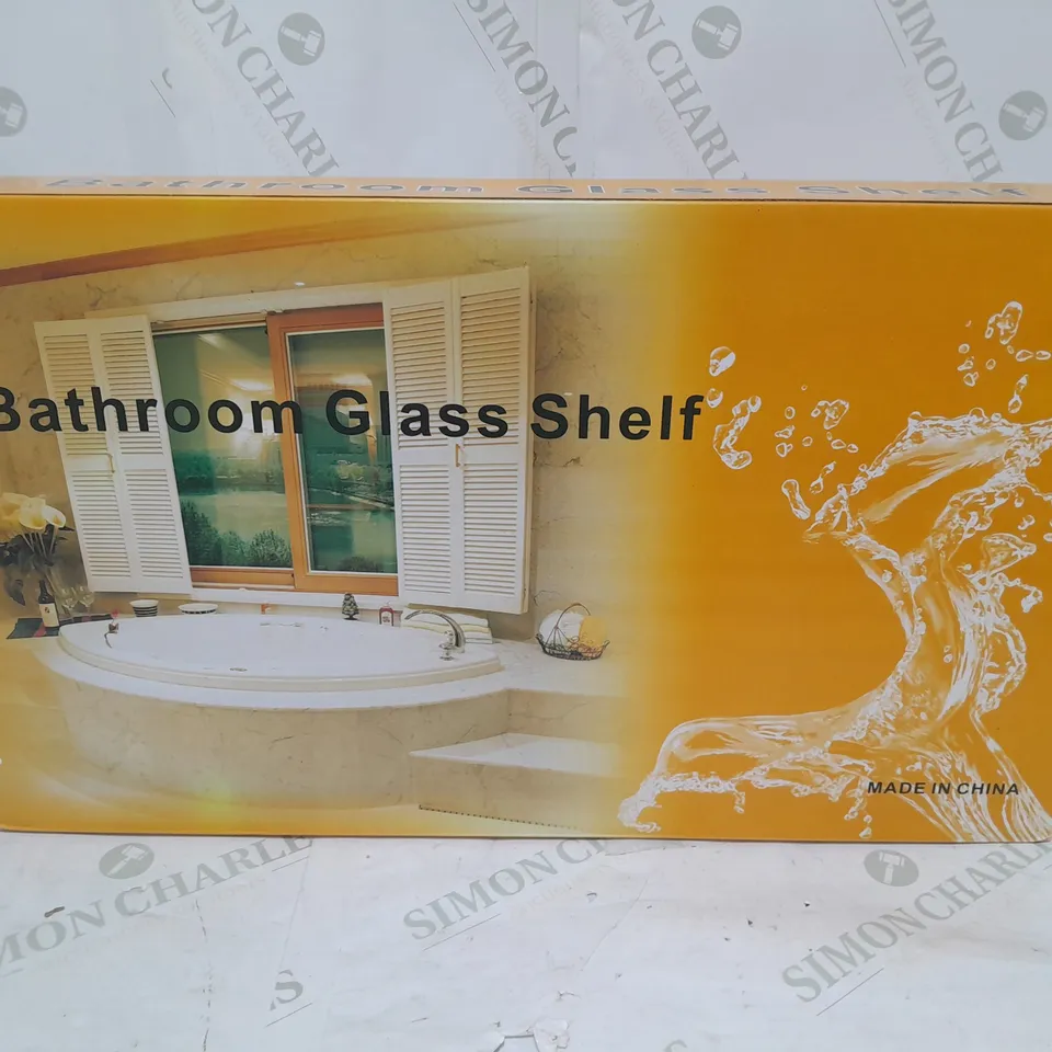 BOXED BATHROOM GLASS SHELF
