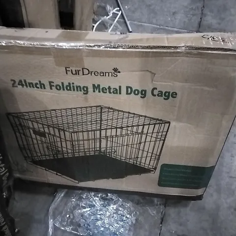 BOXED FURDREAMS 24 INCH METAL FOLDING PET CAGE 