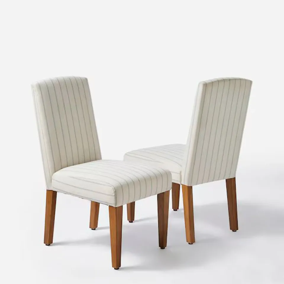 JULIPA EVERLY STRIPE PAIR OF DINING CHAIRS 