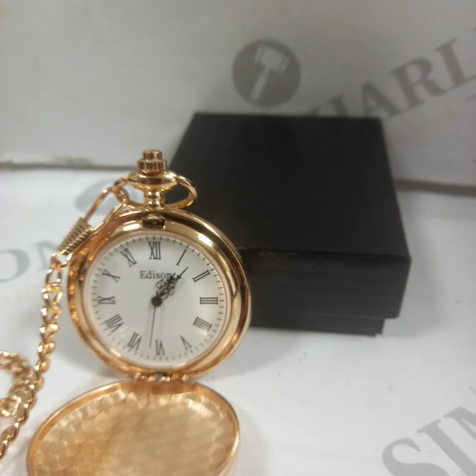 MENS EDISON POCKET WATCH WITH CHAIN