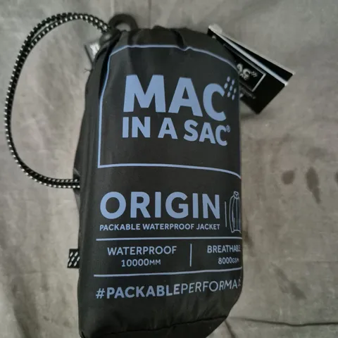 MAC IN A SAC ORIGIN 2 ADULT WATERPROOF PACKABLE JACKET – JET BLACK, UK XL